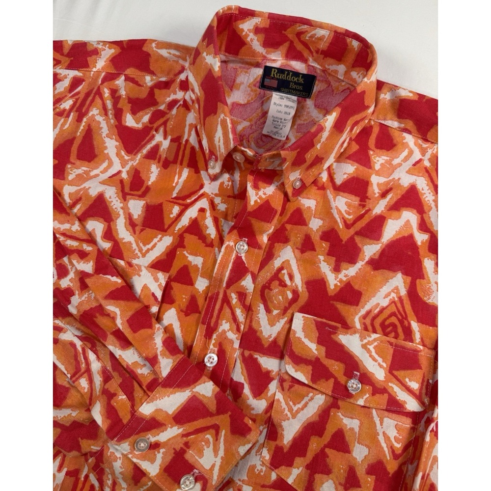 80s 90s RUDDOCK BROS Aztec Shirt Mens Size Large Long Sleeve Western Cowboy USA